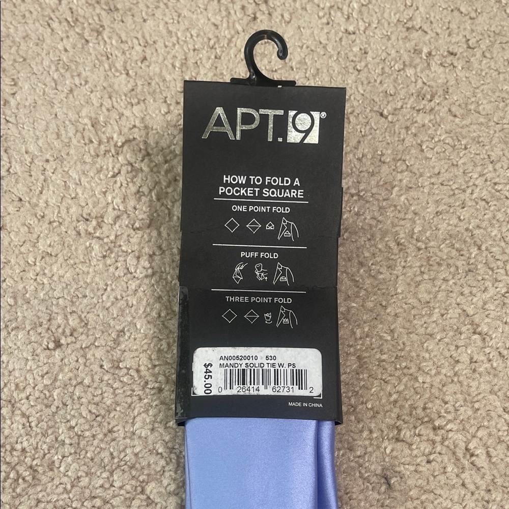 NWT Apt. 9 Sky Blue/Lavender Tie and Pocket Square Set - Picture 4 of 6